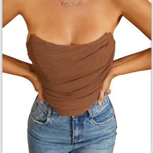 Corset Top Mesh Bustier Strapless NWT - XL